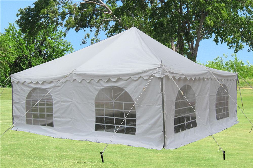 20 x 20 White PVC Pole Tent Canopy
