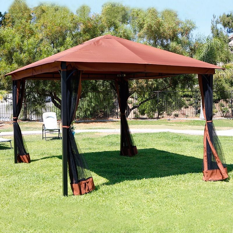 10 x 12 Patio Gazebo Canopy with Mosquito Netting 