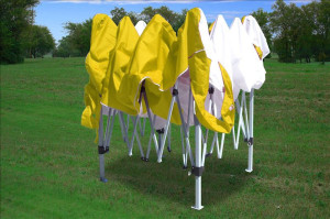 10 x 10 CS Pop UP Canopy Tent - Yellow & White 2