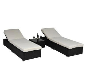 3pc Wicker Chaise Lounge Chair Set 05