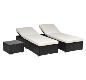 3pc Wicker Chaise Lounge Chair Set 06