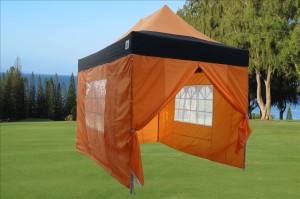 10 x 15 Orange & Black Pop Up Tent Orange