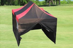 10 x 15 Black & Red Pop Up Tent Red