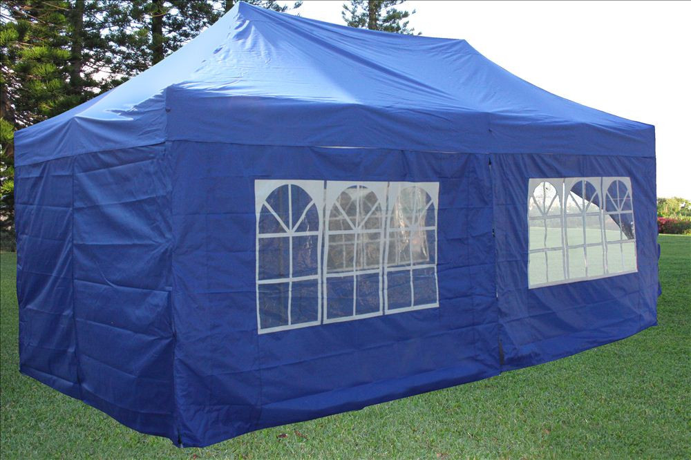 10 x 20 Pop Up Tent Canopy Gazebo w/ 6 Sidewalls - 9 Colors
