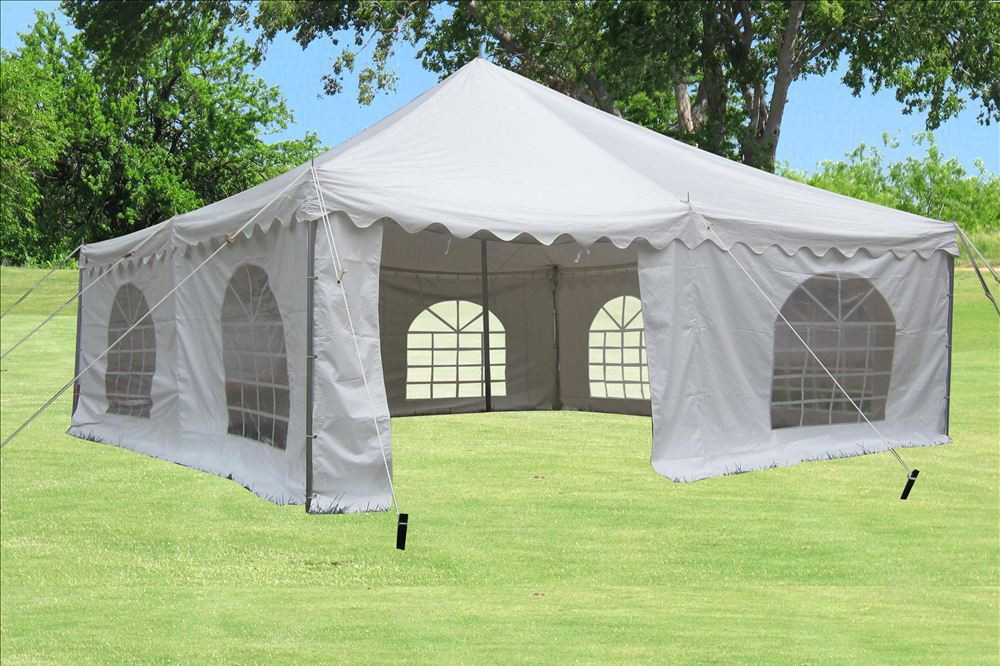 20 x 20 White PVC Pole Tent Canopy