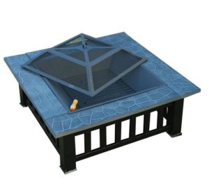 32 Inch Square Outdoor Metal Fire Pit Table 2 - 5972-2113