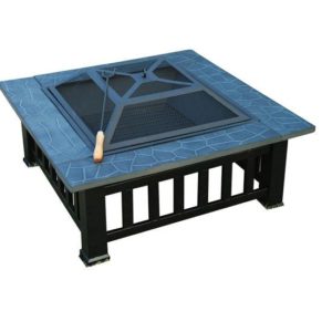 32 Inch Square Outdoor Metal Fire Pit Table 3 - 5972-2113