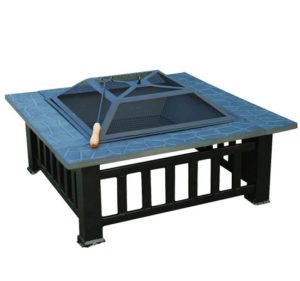 32 Inch Square Outdoor Metal Fire Pit Table - 5972-2113