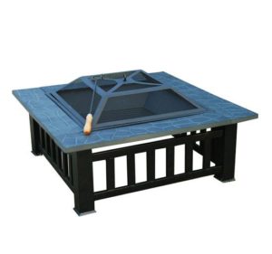 32 Inch Square Outdoor Metal Fire Pit Table 6 - 5972-2113