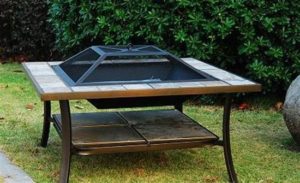 36 Inch Square Outdoor Metal Fire Pit Stove Table 3 - 5972-2114