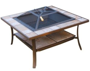 36 Inch Square Outdoor Metal Fire Pit Stove Table - 5972-2114