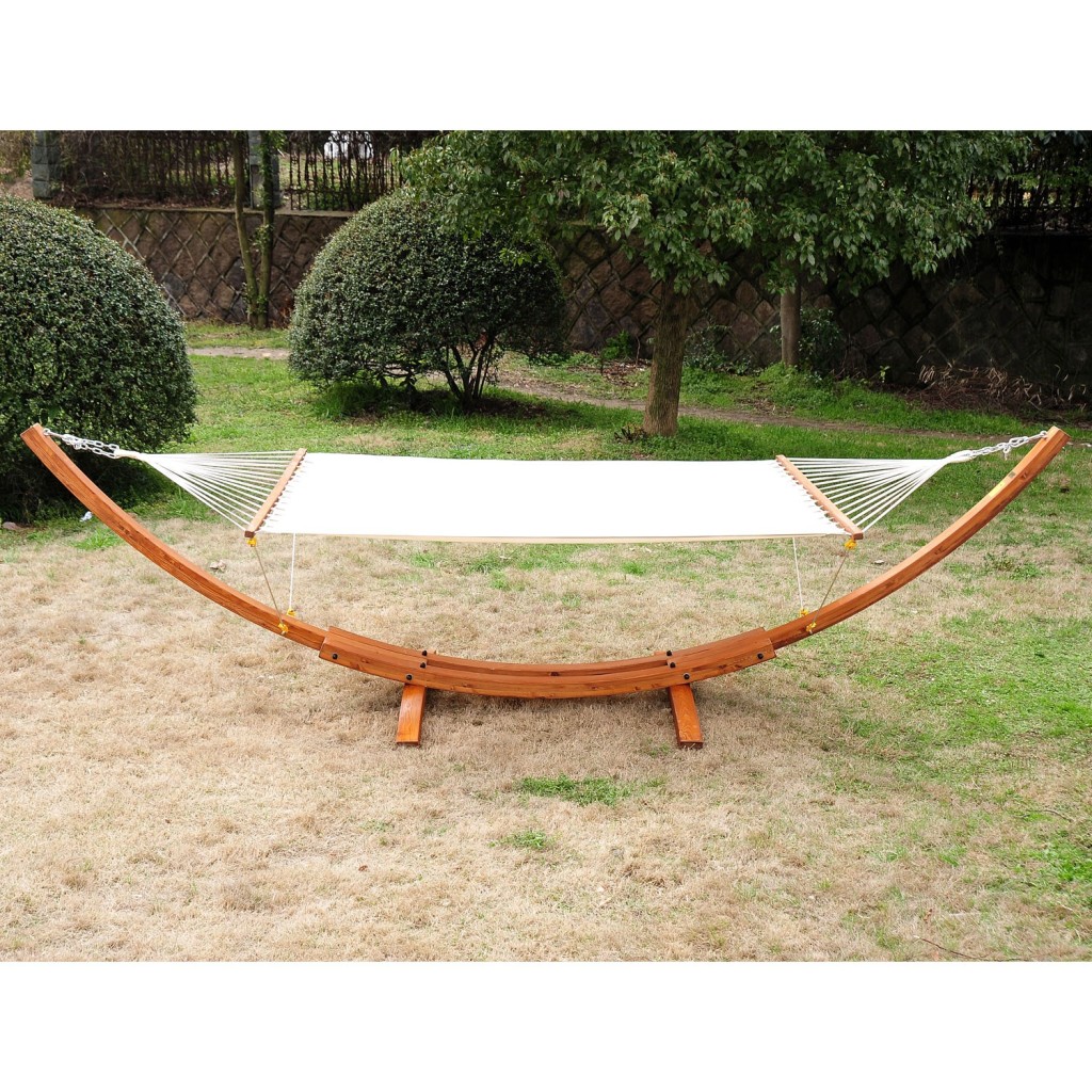 Cypress Wooden Arc Hammock Stand with Hammock