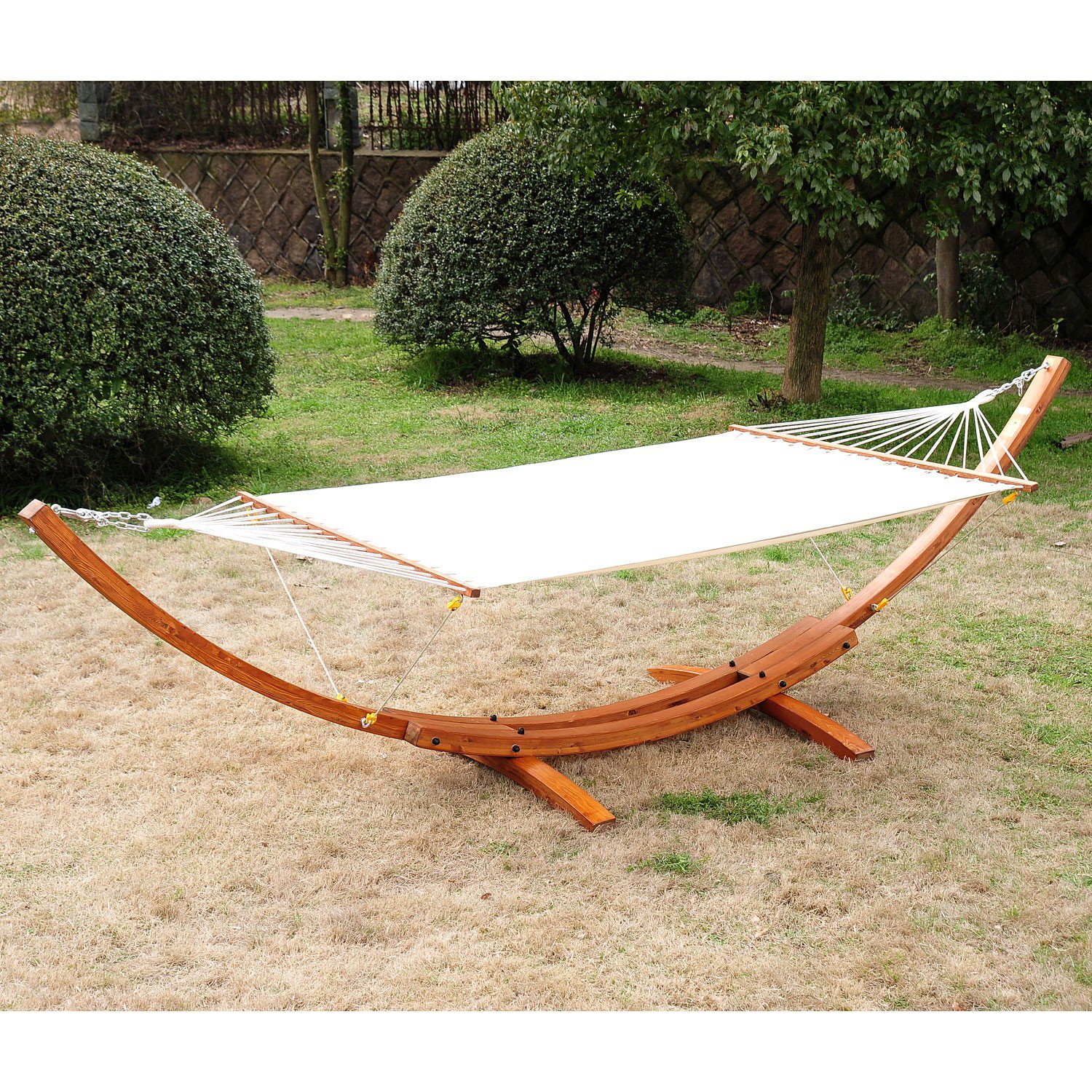 Cypress Wooden Arc Hammock Stand with Hammock