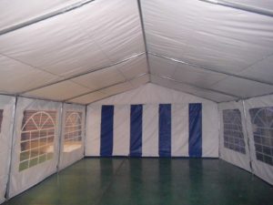 15 x 30 Heavy Duty White and Blue Party Tent Canopy 2