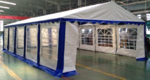 15 x 30 Heavy Duty White and Blue Party Tent Canopy 3