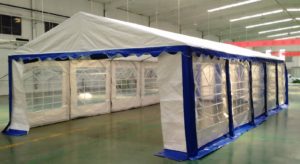 15 x 30 Heavy Duty White and Blue Party Tent Canopy