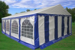 26 x 16 Heavy Duty White and Blue Party Tent - 3