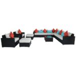 11 Piece Outdoor Wicker Sectional Sofa Set - 01-0589