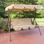 2 Person Covered Patio Swing Metal Frame