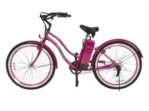 South Beach Step Through Electric Bicycle Cruiser - Pink 2