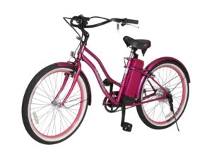 South Beach Step Through Electric Bicycle Cruiser - Pink