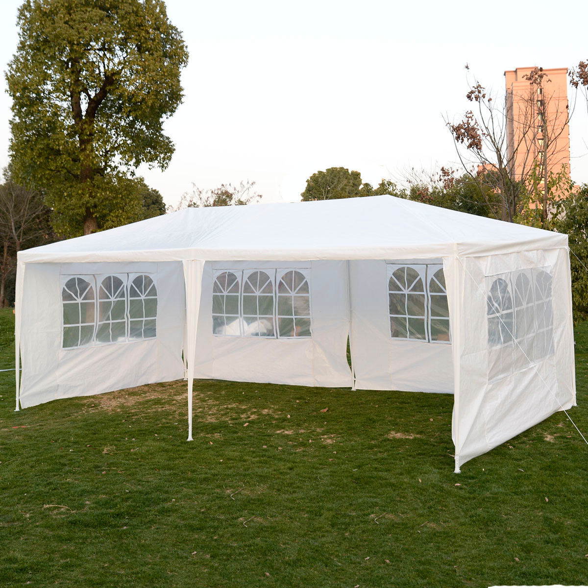 10 x 20 White Party Tent Canopy Gazebo w/ 4 Sidewalls