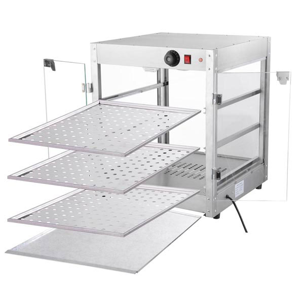 26 Pizza Warmer Commercial Food Warmer Display 3-Tier Electric