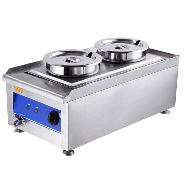 Dual Countertop Buffet Food Warmer Steam Table w/ 2x 7 Qt. Pots 