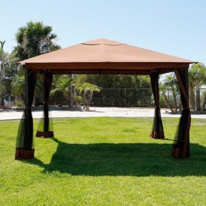 10 x 12 Patio Gazebo Canopy with Mosquito Netting