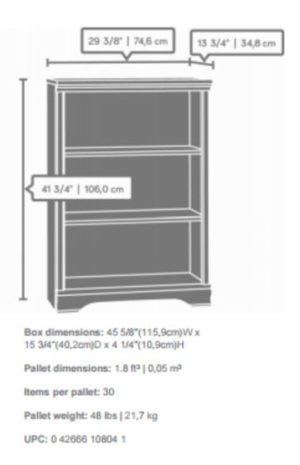 3 Shelf Adjustable Bookcase - Cherry 2