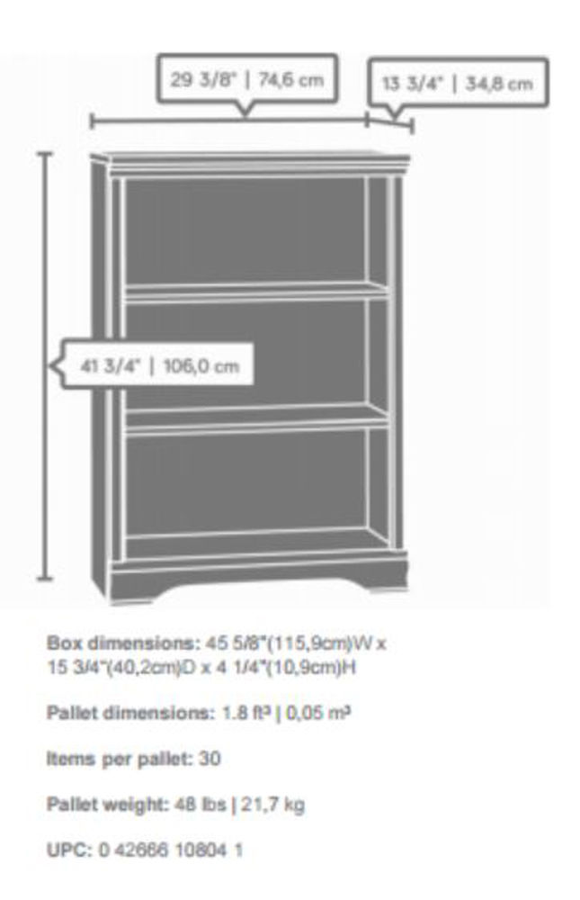 3 Shelf Adjustable Bookcase Cherry, Shelf Bookcase Dimensions