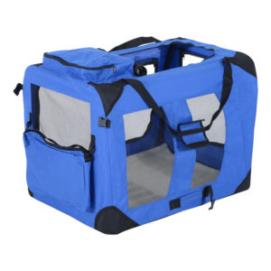 32 Inch Soft Sided Folding Crate Pet Carrier Blue 2