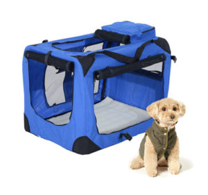 32 Inch Soft Sided Folding Crate Pet Carrier Blue 10