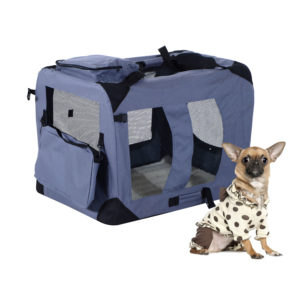 32 Inch Soft Sided Folding Crate Pet Carrier Gray