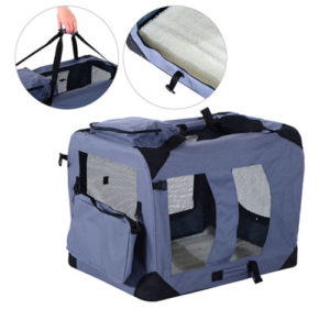 32 Inch Soft Sided Folding Crate Pet Carrier Gray 2