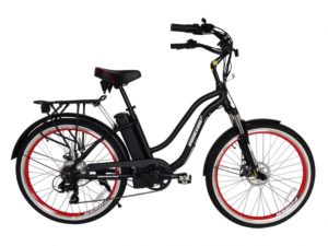 Hanalei Electric Step Through Beach Cruiser Bicycle - Black 4