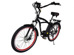 Kona Electric Beach Cruiser Bicycle - 36 Volt Lithium Powered - Black