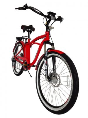 Kona Electric Beach Cruiser Bicycle - 36 Volt Lithium Powered - Red 2
