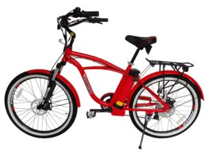 Kona Electric Beach Cruiser Bicycle - 36 Volt Lithium Powered - Red 3