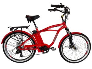 Kona Electric Beach Cruiser Bicycle - 36 Volt Lithium Powered - Red 4