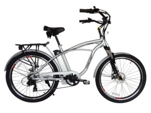 Kona Electric Beach Cruiser Bicycle - 36 Volt Lithium Powered - Silver 4