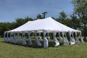 40 x 25 Pole Tent Canopy - White Polyester 2