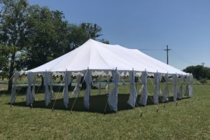 40 x 25 Pole Tent Canopy - White Polyester 3