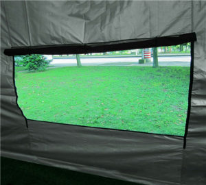 10 x 15 Black Pop Up Tent with Curtains window