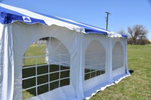 20 x 20 Budget PVC Tent Canopy - Blue Stripes 2