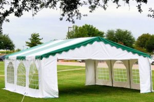 20 x 20 Budget PVC Tent Canopy - Green Stripes 2