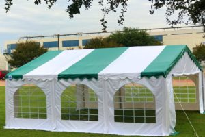 20 x 20 Budget PVC Tent Canopy - Green Stripes 3