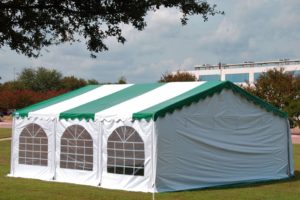 20 x 20 Budget PVC Tent Canopy - Green Stripes