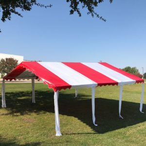 20 x 20 Budget PVC Tent Canopy - Red Stripes 3