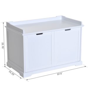Hidden Kitty Litter Box Bench Enclosure Hall End Table Cat Cabinet - White 2